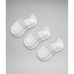 Lululemon Mens No-Show Workout Socks 3-Pack Slip-Resistant Cushioned Fit White
